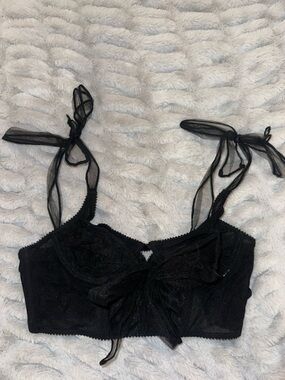 Black Tie-Strap Bralette